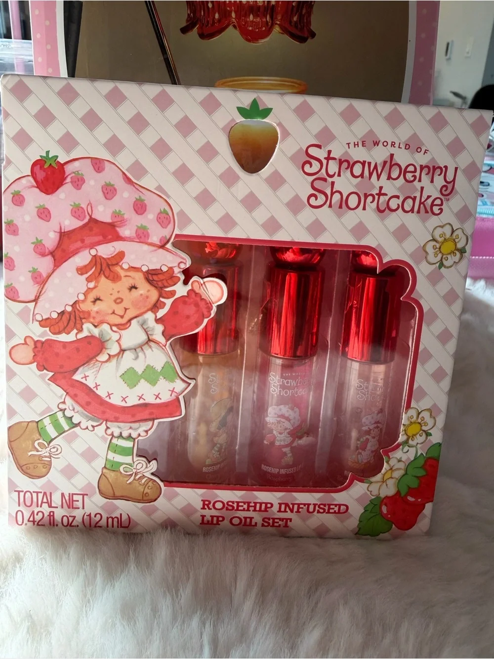 Strawberry Shortcake Rosehip Infused Lip Oil Set - Pink